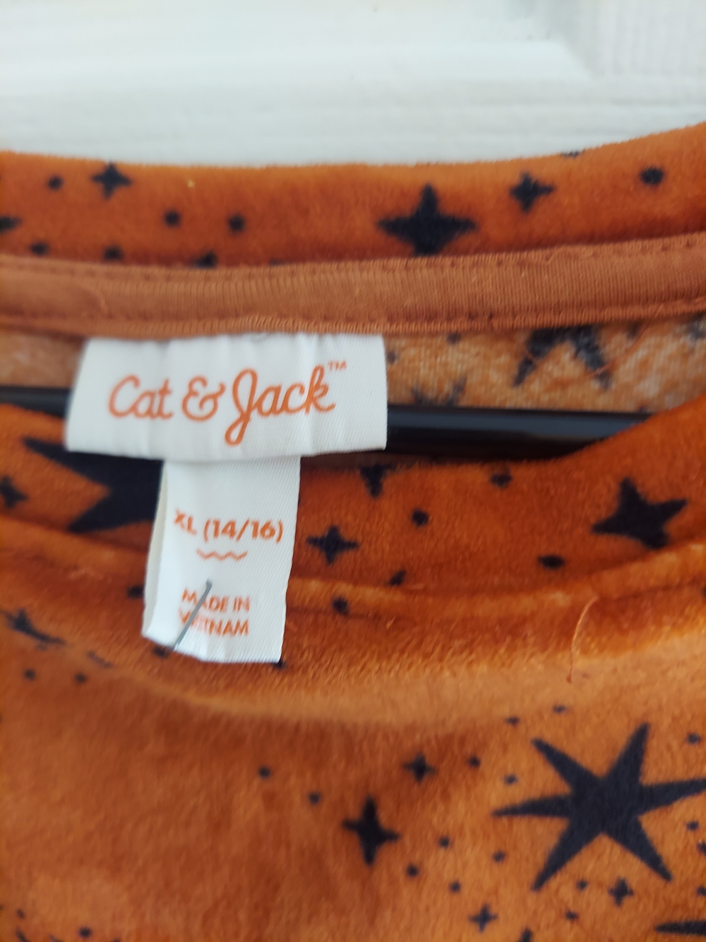Cat & Jack Orange Velvet Star-Print Scoop Sweatshirt - Picture 4 of 6